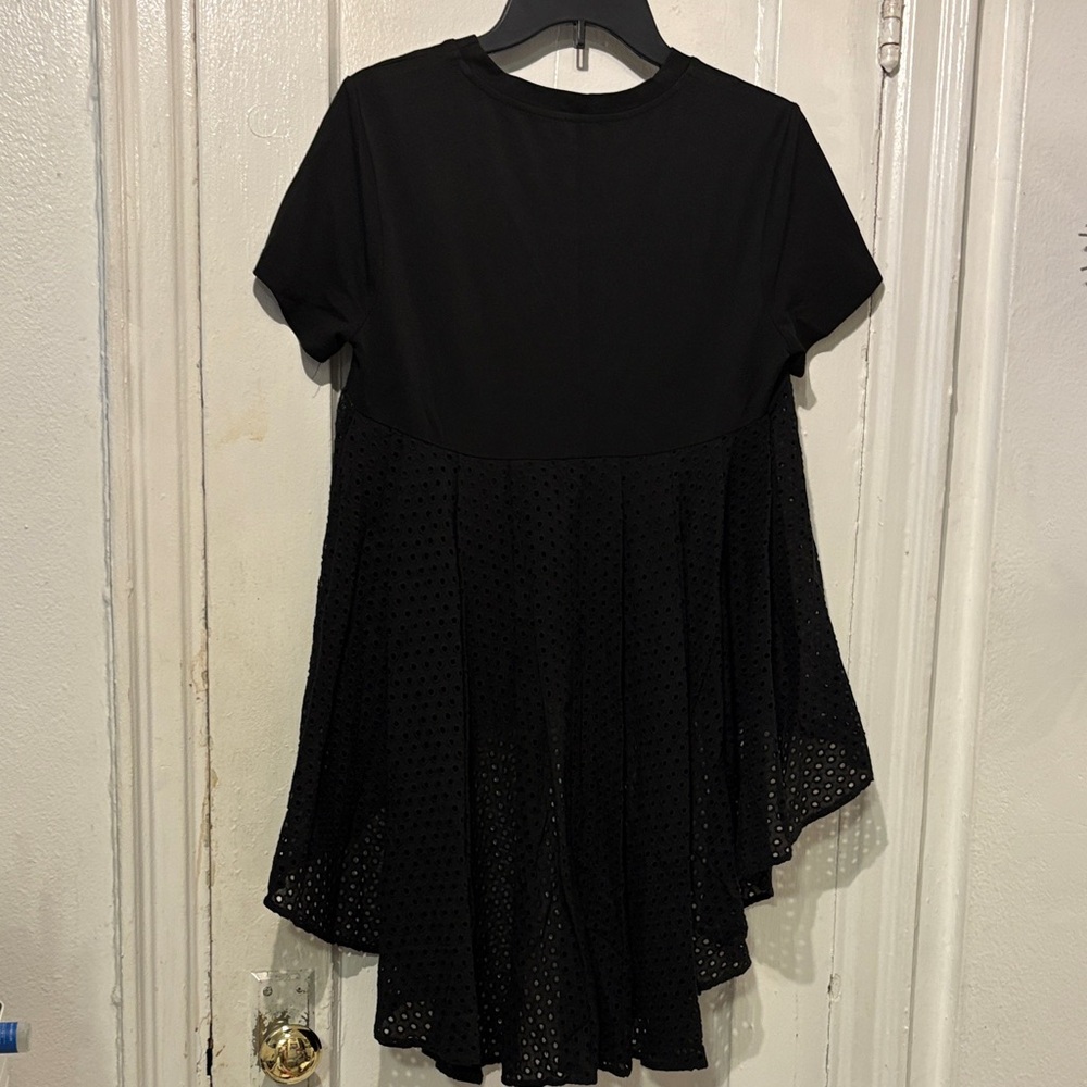 English Factory Black High-Low Eyelet Hem top - Picture 2 of 4